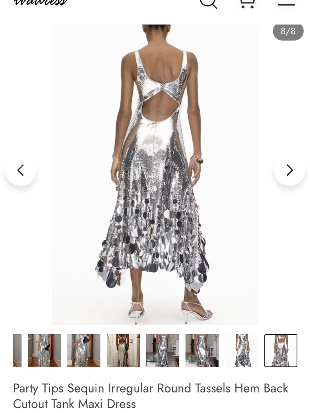 Silver Sequin Gown - Elegant Sparkle - Picture 8 of 8